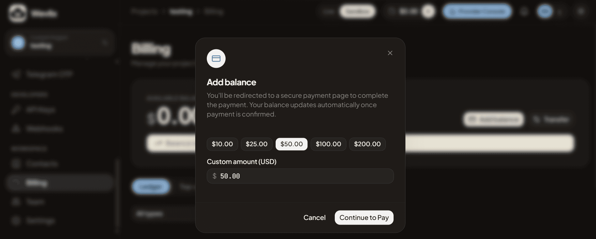 Top up your wallet